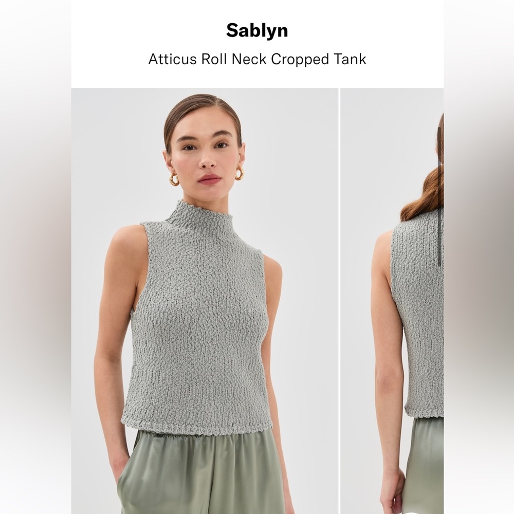 Sablyn Atticus roll neck, blue sweater vest retail $395